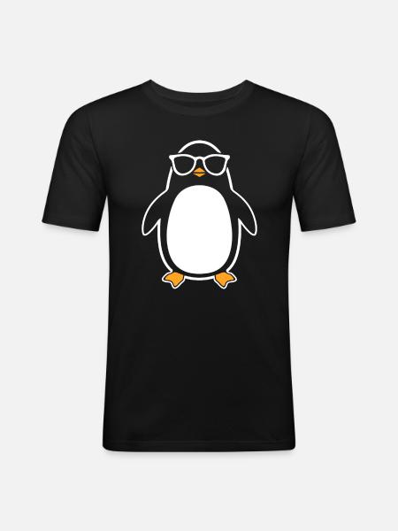 Pinguin - Männer Slim Fit T-Shirt - Schwarz