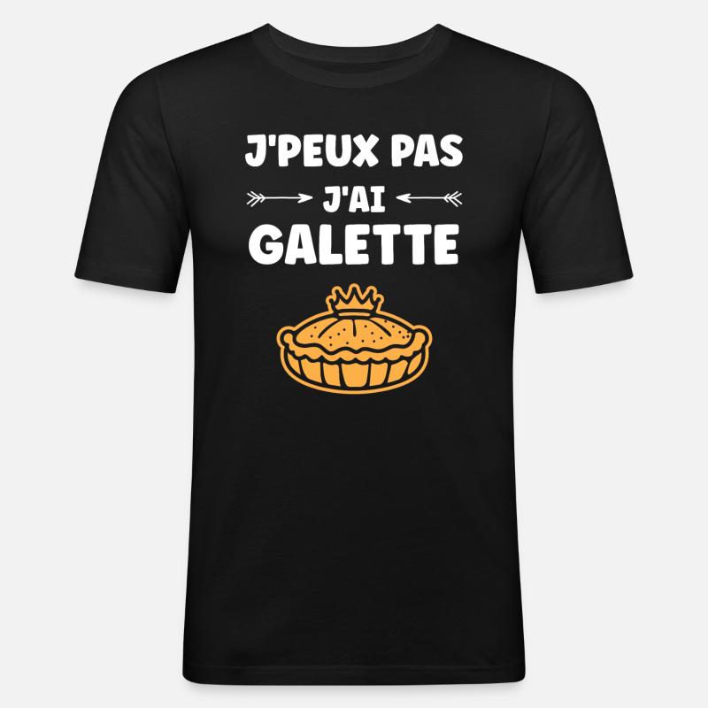 Pfannkuchen - Männer Slim Fit T-Shirt - Schwarz