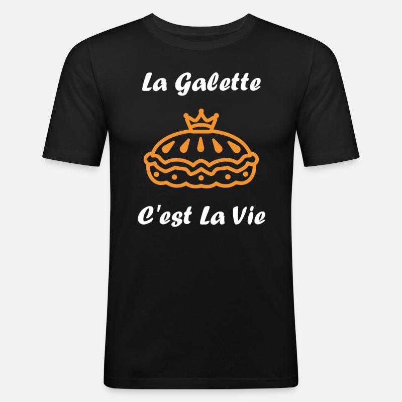 Pfannkuchen - Männer Slim Fit T-Shirt - Schwarz