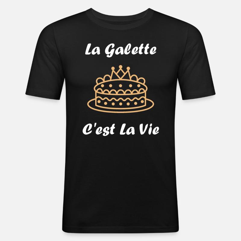 Pfannkuchen - Männer Slim Fit T-Shirt - Schwarz