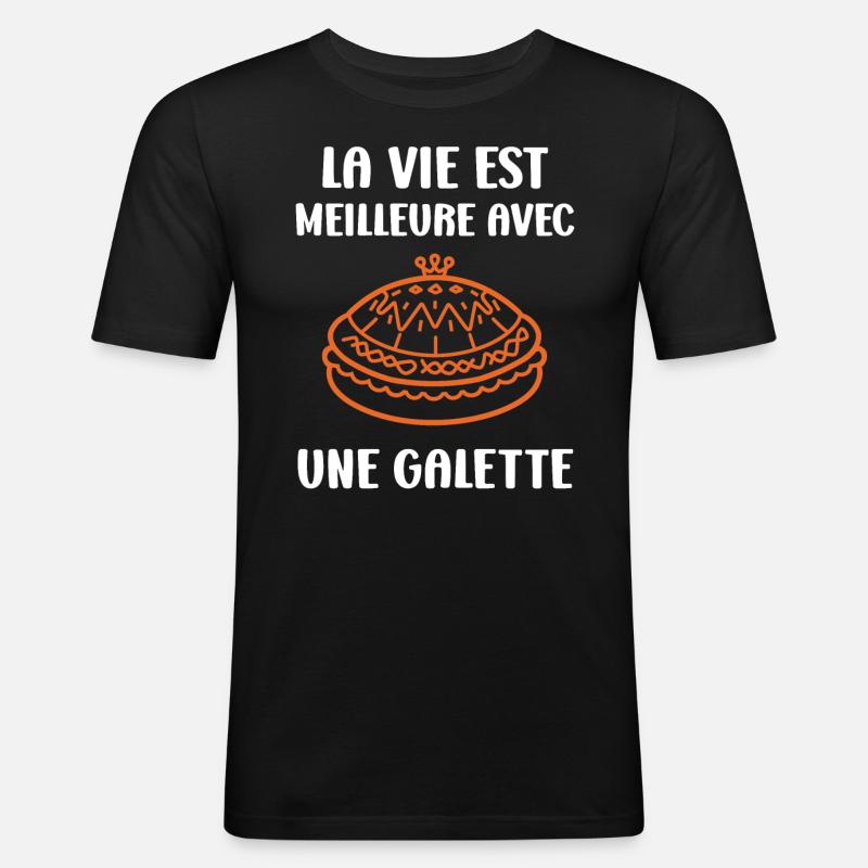 Pfannkuchen - Männer Slim Fit T-Shirt - Schwarz
