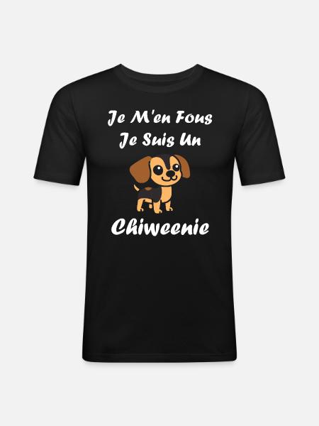 Chiweenie - T-shirt près du corps Homme - noir