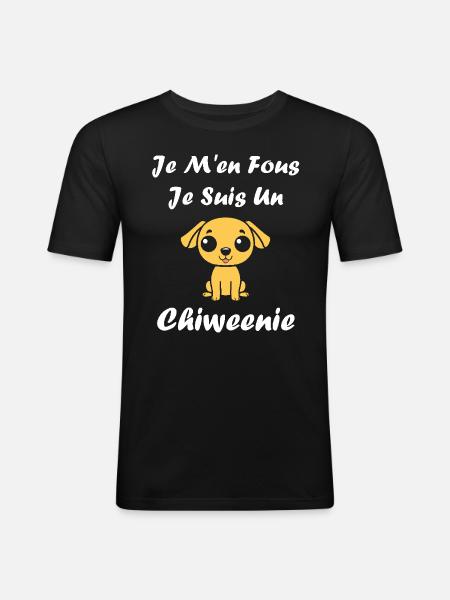 Chiweenie - T-shirt près du corps Homme - noir