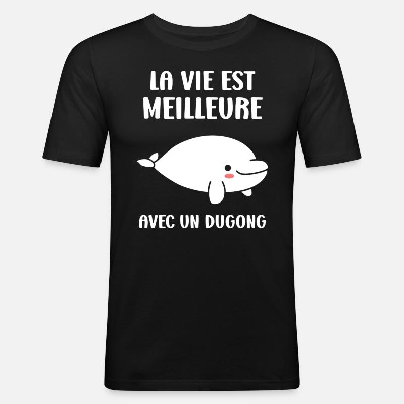 Dugong - Männer Slim Fit T-Shirt - Schwarz