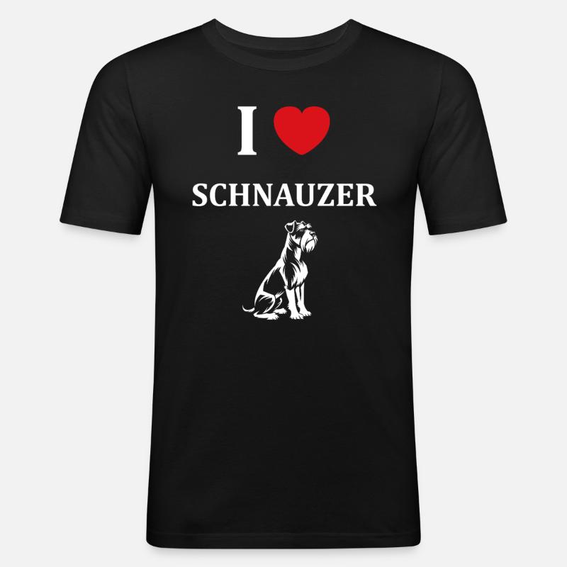Schnauzer - Männer Slim Fit T-Shirt - Schwarz