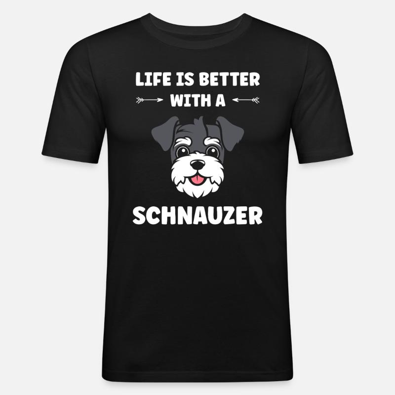 Schnauzer - Männer Slim Fit T-Shirt - Schwarz