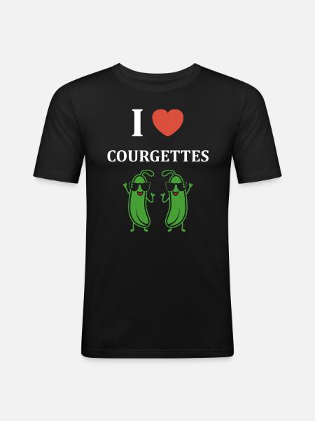Zucchini Humor - Men's Slim Fit T-Shirt - black