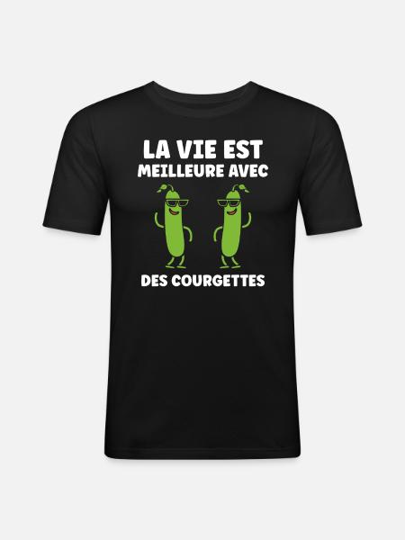 Zucchini Humor - Men's Slim Fit T-Shirt - black