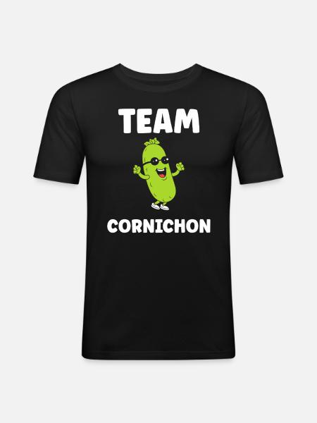 Humour Cornichon - T-shirt près du corps Homme - noir