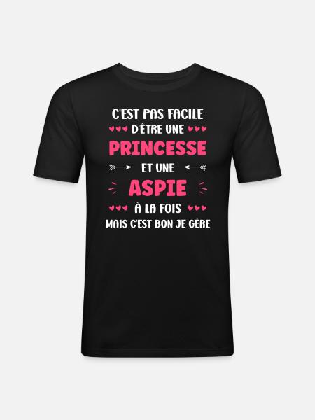 Aspie - T-shirt près du corps Homme - noir