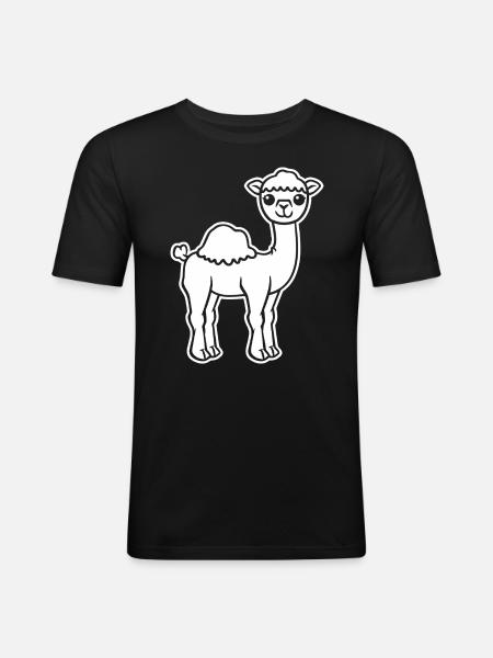 chameau - T-shirt près du corps Homme - noir