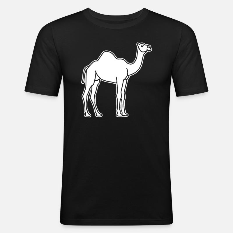 Kamel - Männer Slim Fit T-Shirt - Schwarz