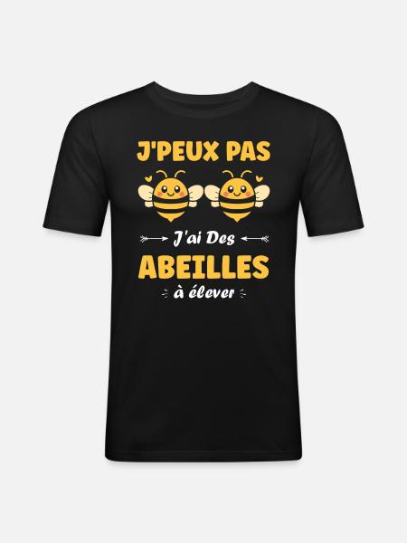 Abeille - T-shirt près du corps Homme - noir