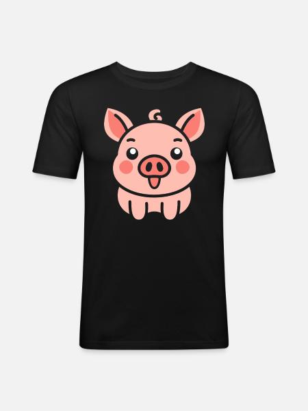 pig - Men's Slim Fit T-Shirt - black