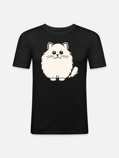 Persian cat - Men's Slim Fit T-Shirt - black