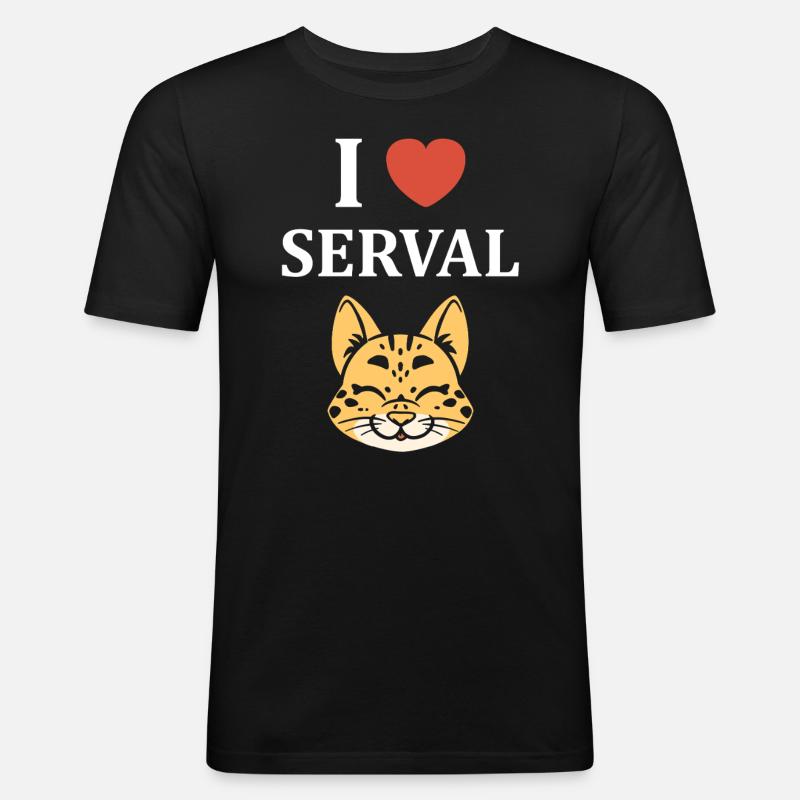 Serval - Männer Slim Fit T-Shirt - Schwarz