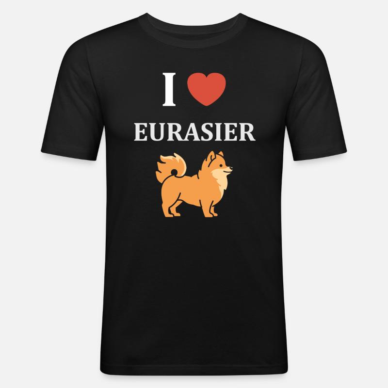 Eurasier - Männer Slim Fit T-Shirt - Schwarz
