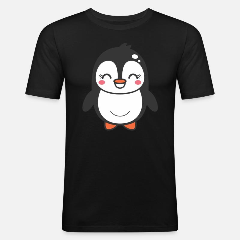 Pinguin - Männer Slim Fit T-Shirt - Schwarz