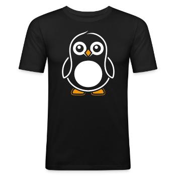 penguin - Men's Slim Fit T-Shirt - black - Front - Nik (191cm)