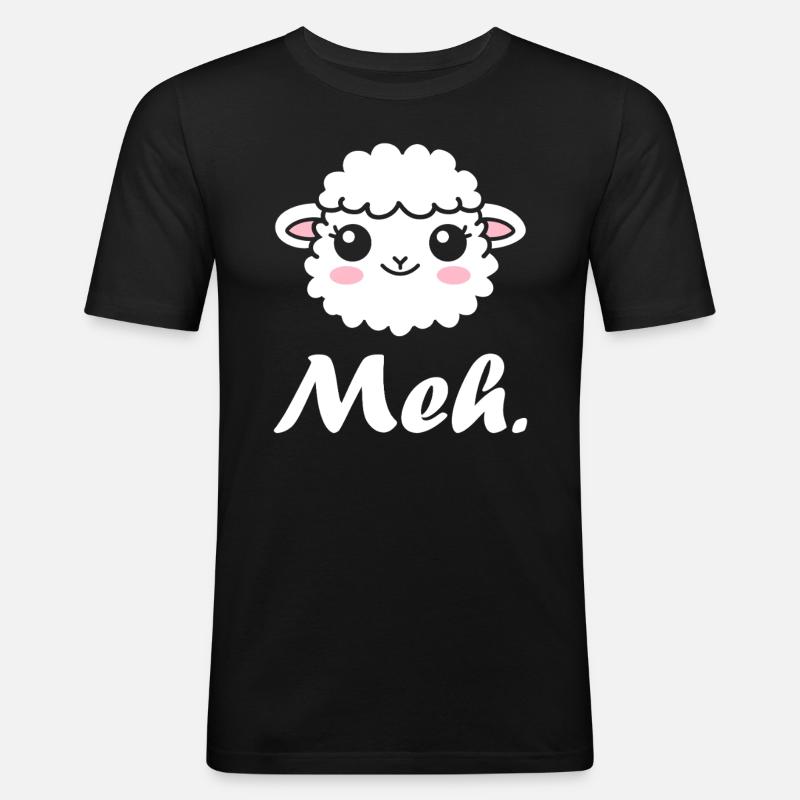 Schaf - Männer Slim Fit T-Shirt - Schwarz