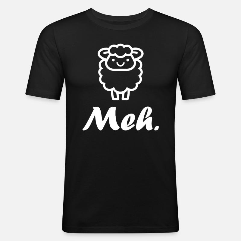 Schaf - Männer Slim Fit T-Shirt - Schwarz