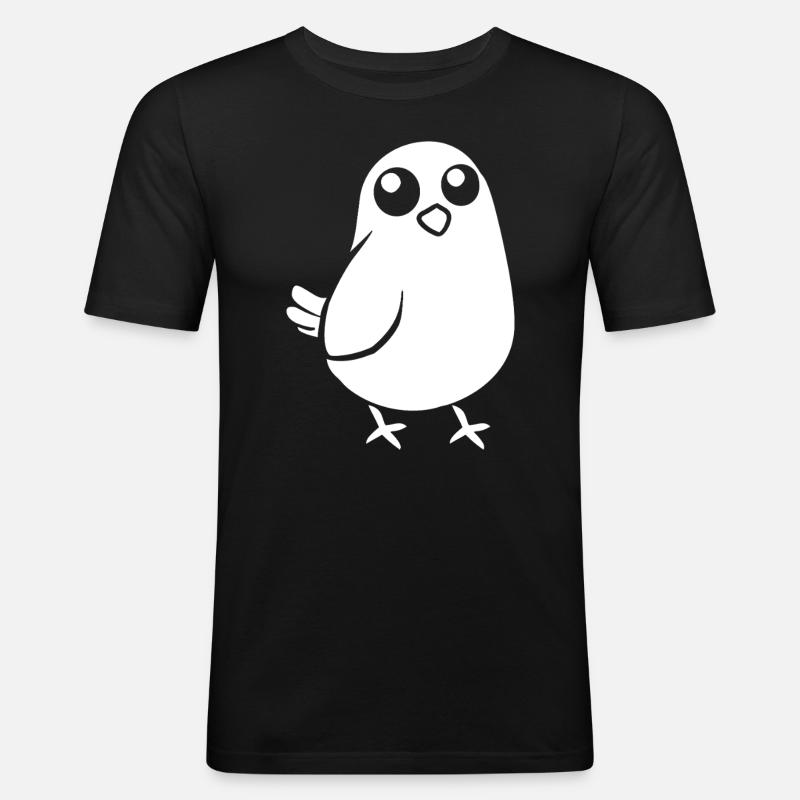 Taube - Männer Slim Fit T-Shirt - Schwarz