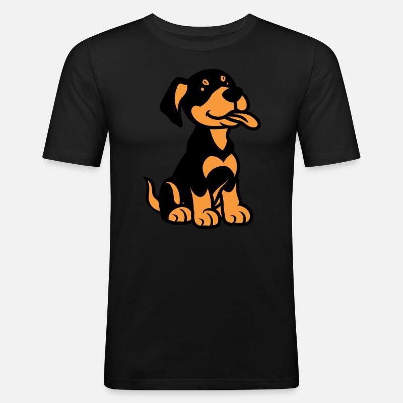 Dobermann - Männer Slim Fit T-Shirt - Schwarz