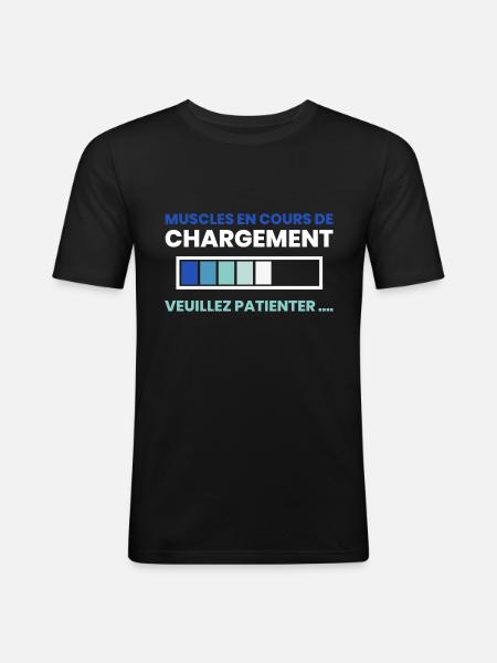 Muscles being loaded... - Men's Slim Fit T-Shirt - black