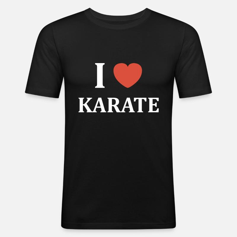 Karate - Männer Slim Fit T-Shirt - Schwarz