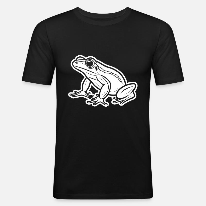 Frosch Tier - Männer Slim Fit T-Shirt - Schwarz