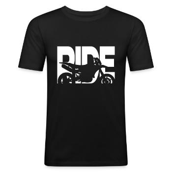 Supermoto Ride Motorrad fahren - Männer Slim Fit T-Shirt - Schwarz - Vorne - Nik (191cm)