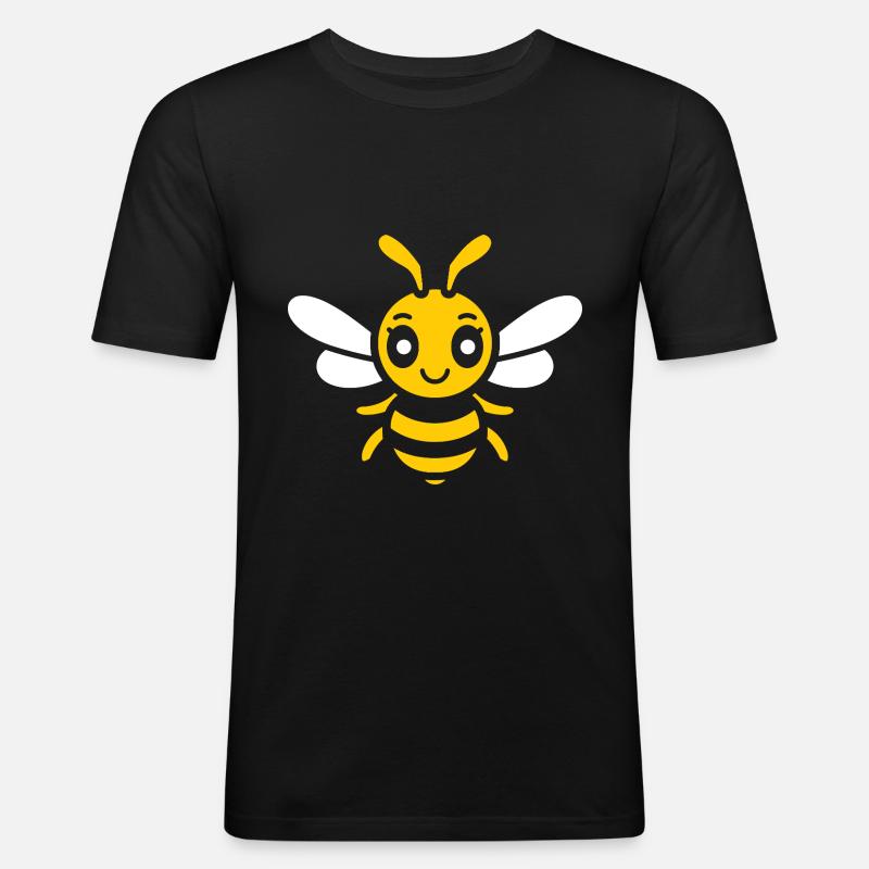 Wespe - Männer Slim Fit T-Shirt - Schwarz