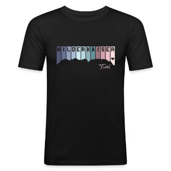Wilder Kaiser Tirol Kitzbühel Austria Österreich - Männer Slim Fit T-Shirt - Schwarz - Vorne - Nik (191cm)