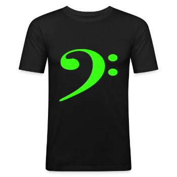 Bassleutel - Mannen slim fit T-shirt - zwart - Voor - Nik (191cm)