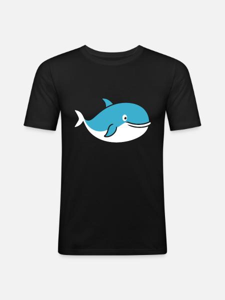 whale - Men's Slim Fit T-Shirt - black