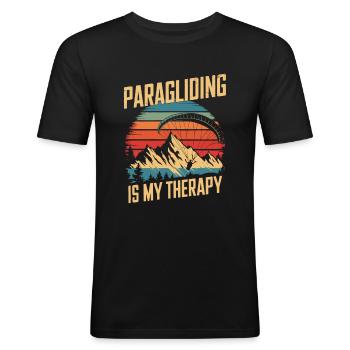 Gleitschirm Paragliding vintage - Männer Slim Fit T-Shirt - Schwarz - Vorne - Nik (191cm)