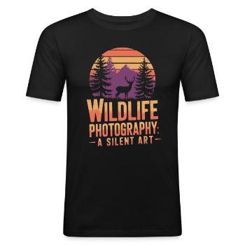 Photographie animalière Photographie de nature Photographie - T-shirt près du corps Homme - noir - Devant - Nik (191cm)