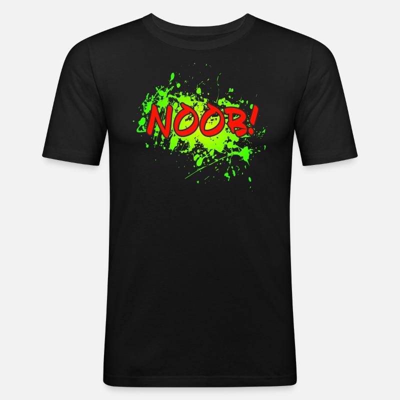 NOOB! - Männer Slim Fit T-Shirt - Schwarz