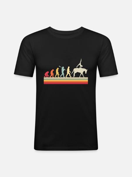 Voûte équestre Evolution Équitation - T-shirt près du corps Homme - noir
