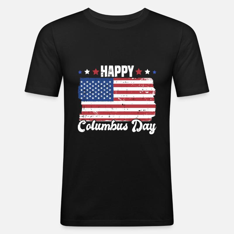 Christopher Columbus - Männer Slim Fit T-Shirt - Schwarz