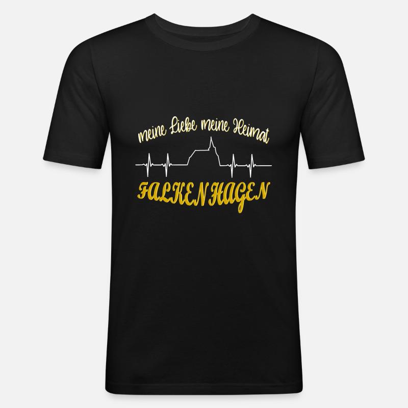 Falkenhagen - Männer Slim Fit T-Shirt - Schwarz