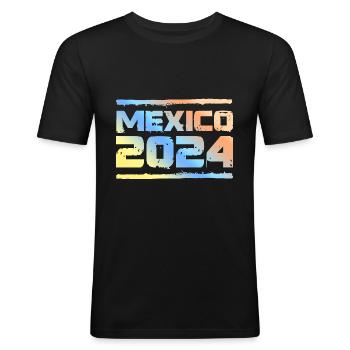 Mexico 2024 Colorful - Men's Slim Fit T-Shirt - black - Front - Nik (191cm)