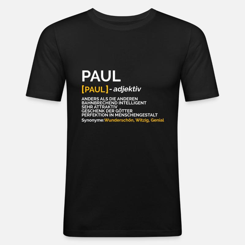 Paul - Männer Slim Fit T-Shirt - Schwarz