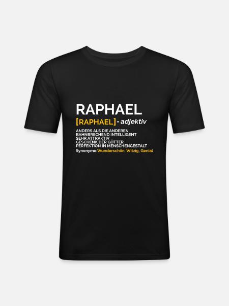 Raphael - Männer Slim Fit T-Shirt - Schwarz