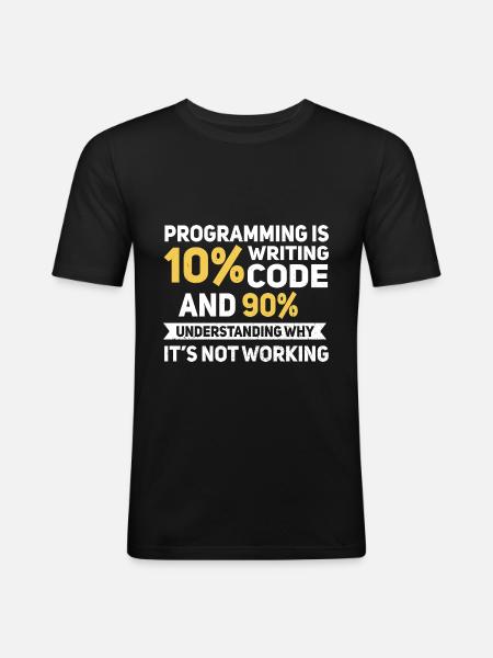Programming Quota... Programmers & Nerd - Men's Slim Fit T-Shirt - black