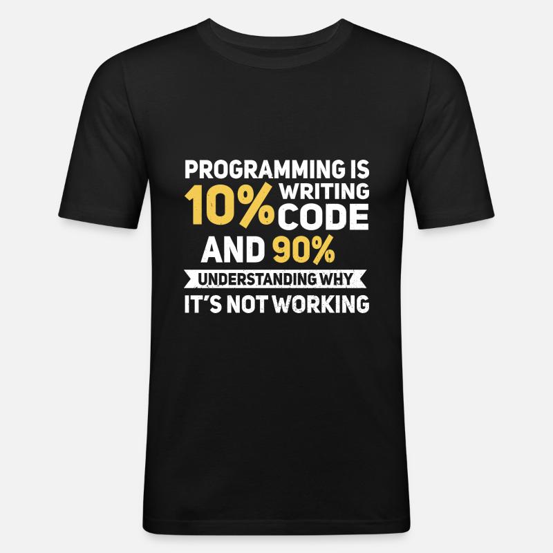 Quota de programmation... Programmeurs & Nerd - T-shirt près du corps Homme - noir
