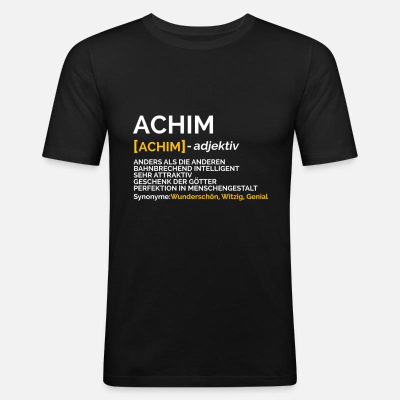 Achim - Männer Slim Fit T-Shirt - Schwarz