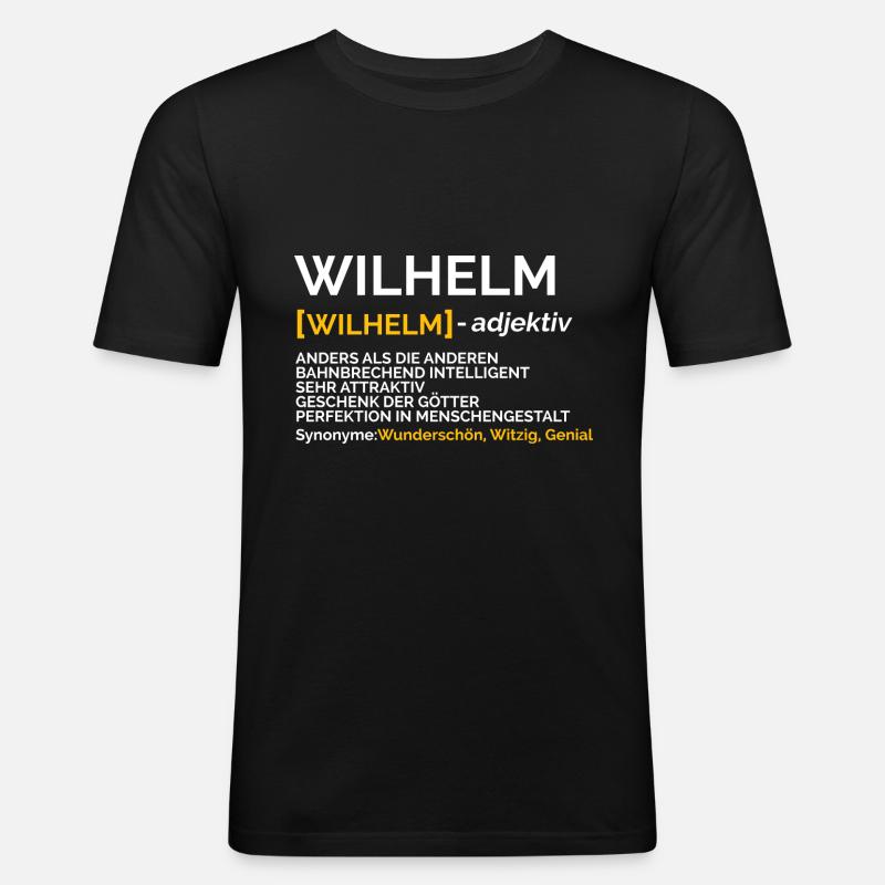 Wilhelm - Männer Slim Fit T-Shirt - Schwarz