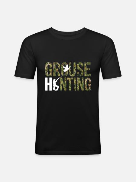 Auerhahn - Männer Slim Fit T-Shirt - Schwarz