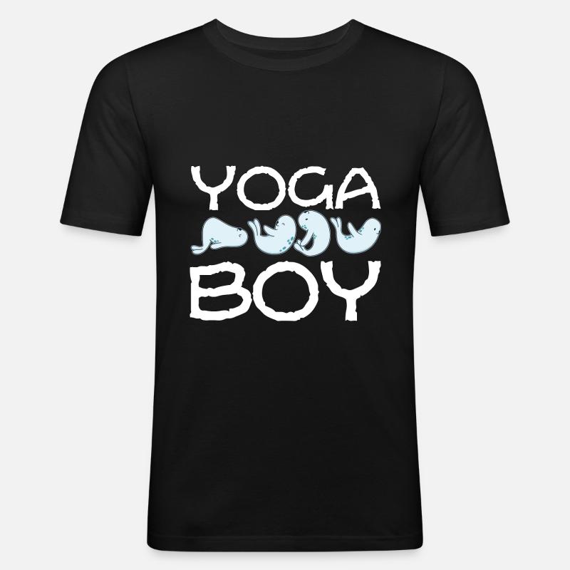 Yoga Junge Robbe Mann Geschenkidee - Männer Slim Fit T-Shirt - Schwarz